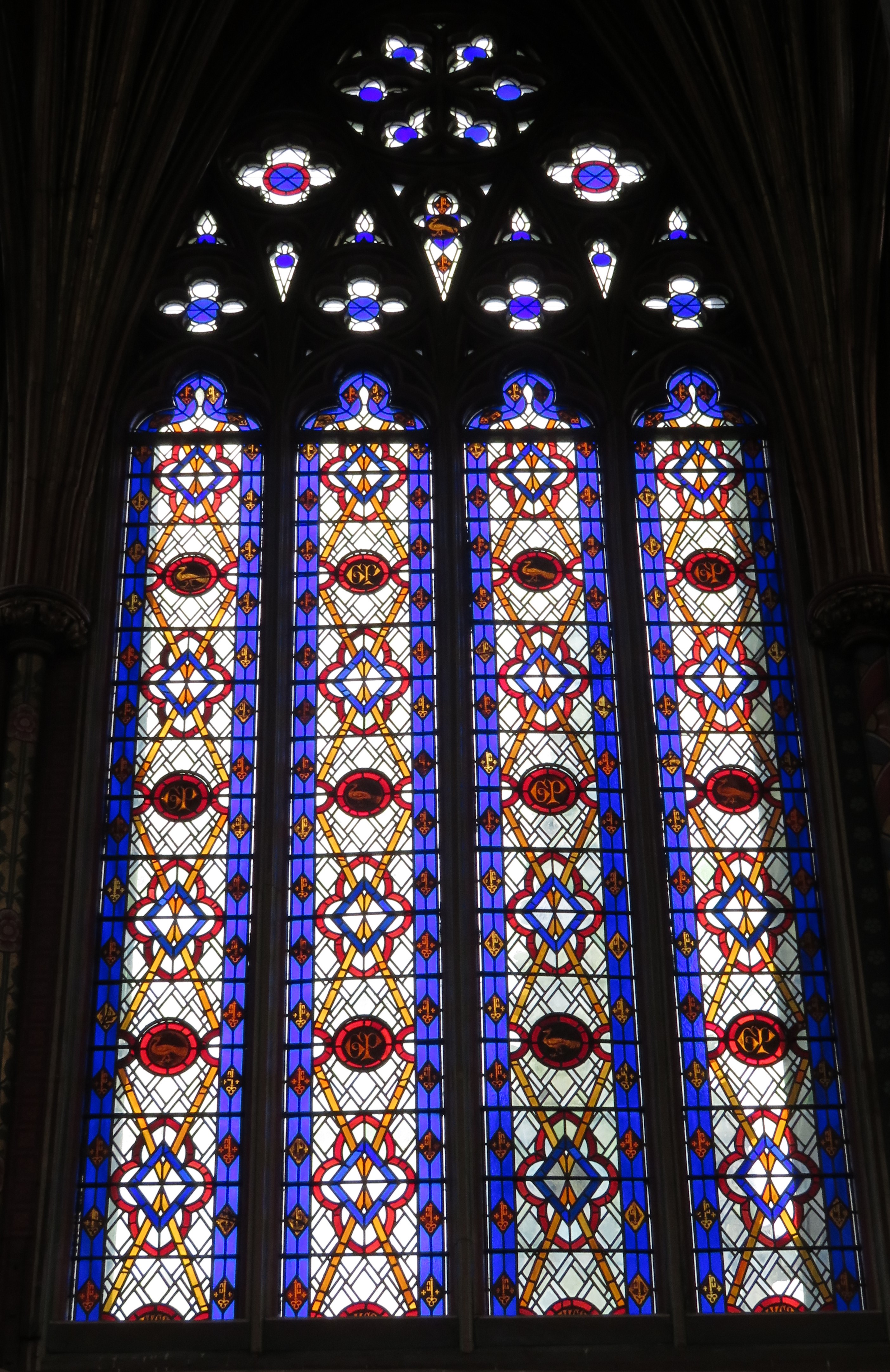 Blue Stained Glass in Octagon Tower